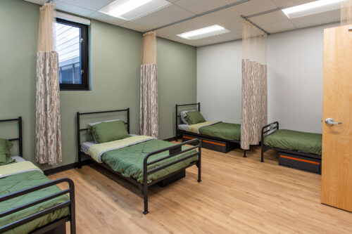 Bridgeway Recovery medical center shared room patient beds privacy curtains