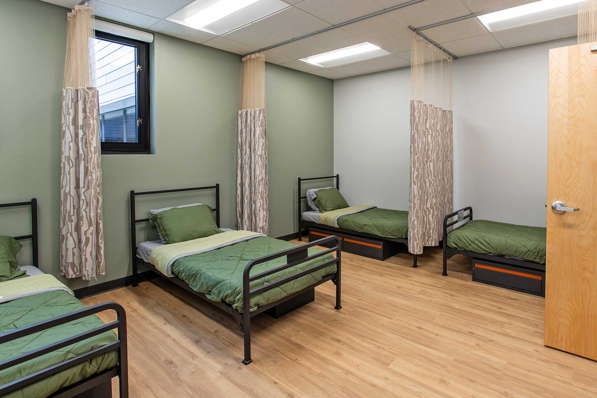 Bridgeway Recovery medical center shared room patient beds privacy curtains